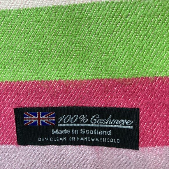 Pastel Striped 100% Cashmere Scarf - Picture 3 of 6